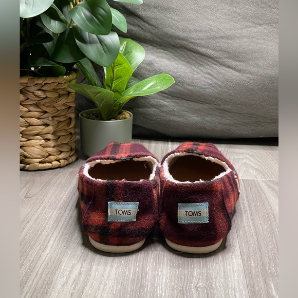 Toms Red Plaid Wool Flats - Picture 3 of 7
